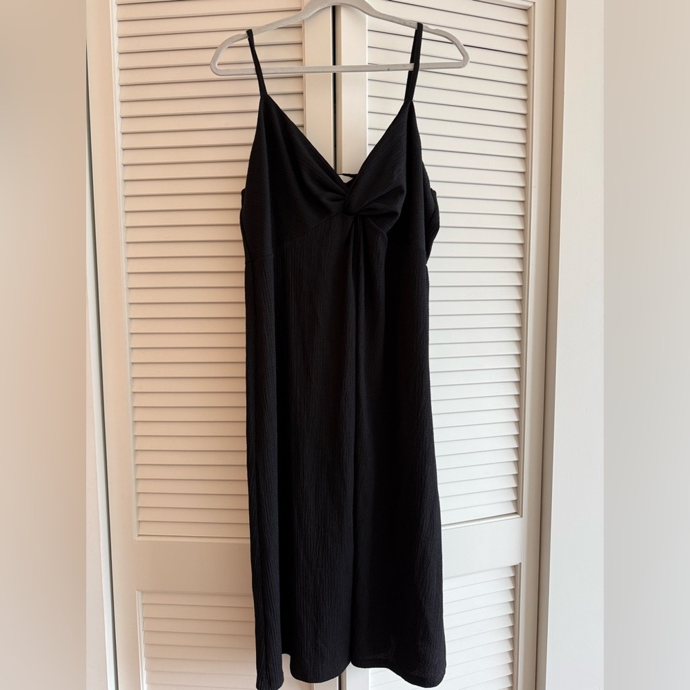 H&M Black Ribbed V-Neck Maxi Dress